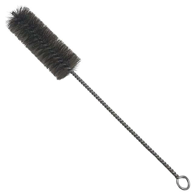 Brosse de conduit à soies acier de 32 centimètres, tête de 40 millimètres et manche de 20 centimètres