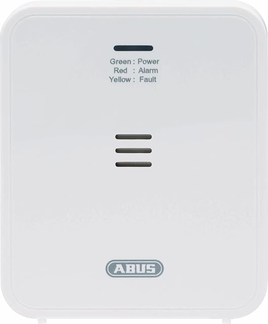 Détecteur de monoxyde de carbone ABUS COWM370 rond et blanc, avec une LED d’état unique et un bouton de test