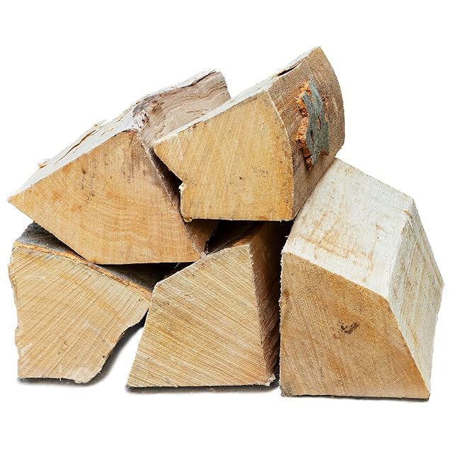 Bûches de hêtre fendues avec écorce d’environ 25 cm, emballées dans un carton sans plastique