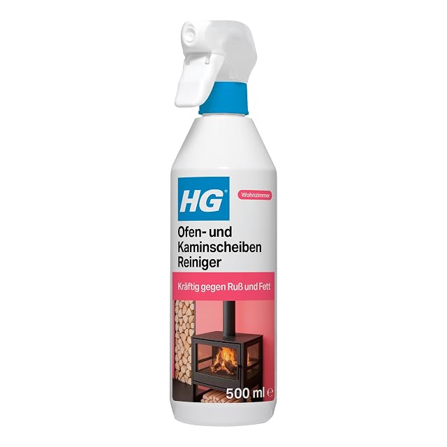 Flacon vaporisateur HG blanc et orange de nettoyant pour vitres de poêle et de cheminée, 500 millilitres