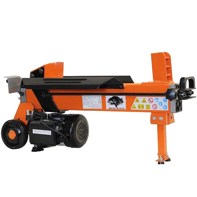 Fendeur de bûches électrique Forest Master à lame à double tranchant, avec bâti-établi et carter de protection