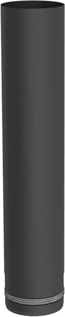 Tuyau de poêle à granulés inox noir de 500 millimètres en 80 millimètres avec joint intérieur
